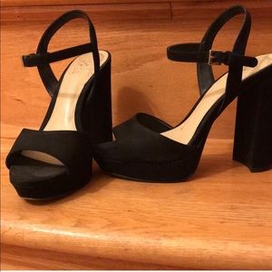 Vince Camuto Black Velvet Platform Sandals